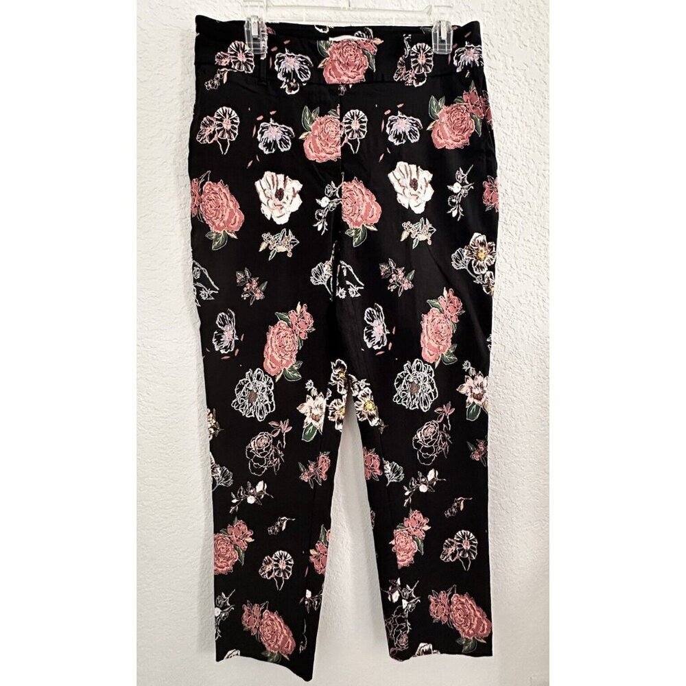 Jules and Leopold Women’s Stretch Ponte Tapered Leg Ankle Pants‎ M Floral Fairy